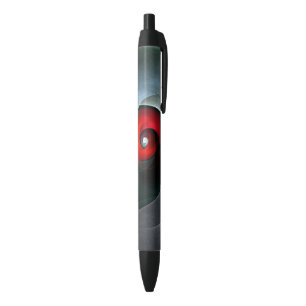 Red Swirl Artistic Modern Abstract Art Pattern #19 Black Ink Pen