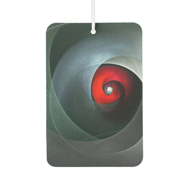 Red Swirl Artistic Modern Abstract Art Pattern #19 Car Air Freshener (Front)