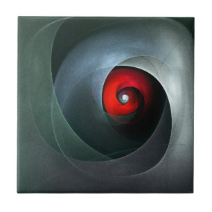 Red Swirl Artistic Modern Abstract Art Pattern #19 Ceramic Tile