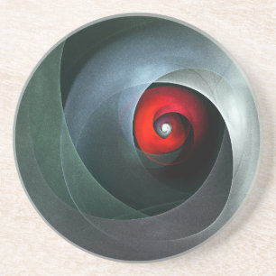 Red Swirl Artistic Modern Abstract Art Pattern #19 Coaster