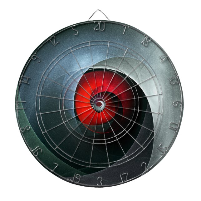 Red Swirl Artistic Modern Abstract Art Pattern #19 Dartboard (Front)