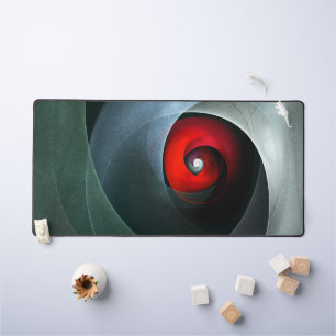 Red Swirl Artistic Modern Abstract Art Pattern #19 Desk Mat