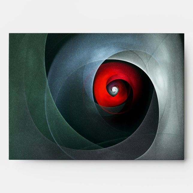 Red Swirl Artistic Modern Abstract Art Pattern #19 Envelope (Front)