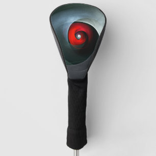 Red Swirl Artistic Modern Abstract Art Pattern #19 Golf Head Cover
