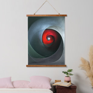 Red Swirl Artistic Modern Abstract Art Pattern #19 Hanging Tapestry