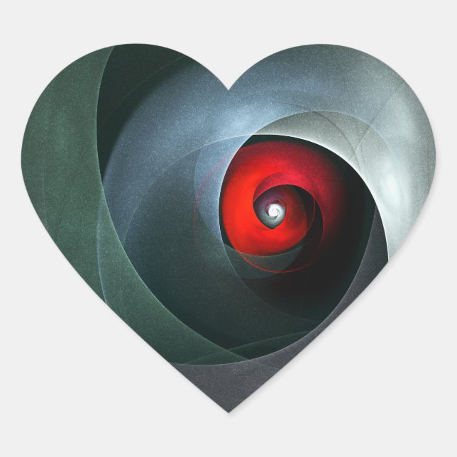 Red Swirl Artistic Modern Abstract Art Pattern #19 Heart Sticker (Front)