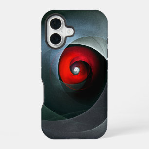 Red Swirl Artistic Modern Abstract Art Pattern #19 iPhone 16 Case