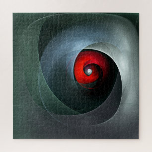 Red Swirl Artistic Modern Abstract Art Pattern #19 Jigsaw Puzzle