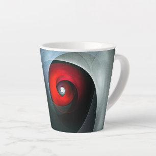 Red Swirl Artistic Modern Abstract Art Pattern #19 Latte Mug