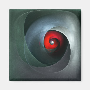 Red Swirl Artistic Modern Abstract Art Pattern #19 Magnet