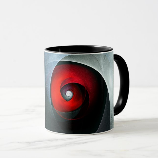 Red Swirl Artistic Modern Abstract Art Pattern #19 Mug (Front Right)