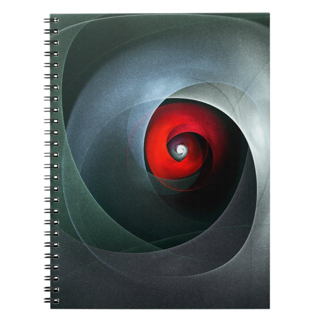 Red Swirl Artistic Modern Abstract Art Pattern #19 Notebook (Front)