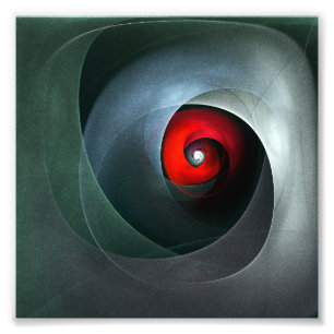 Red Swirl Artistic Modern Abstract Art Pattern #19 Photo Print
