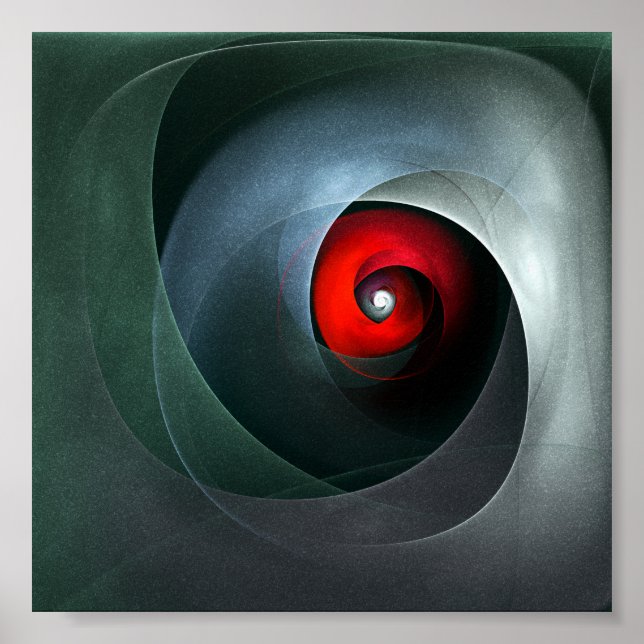 Red Swirl Artistic Modern Abstract Art Pattern #19 Poster (Front)