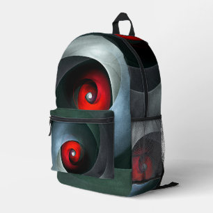Red Swirl Artistic Modern Abstract Art Pattern #19 Printed Backpack
