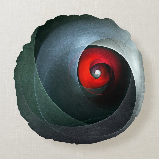 Red Swirl Artistic Modern Abstract Art Pattern #19 Round Cushion (Front)