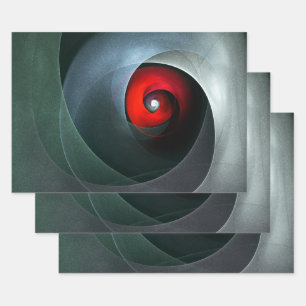 Red Swirl Artistic Modern Abstract Art Pattern #19 Wrapping Paper Sheet
