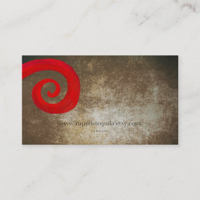 Red Swirl Business Card (Front)