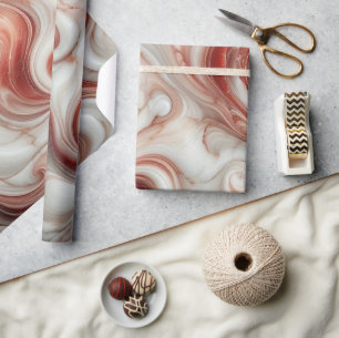 Red Swirl Wrapping Paper - Abstract Gift Wrap