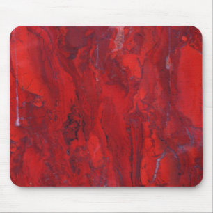 Red swirled marble slab mouse pad