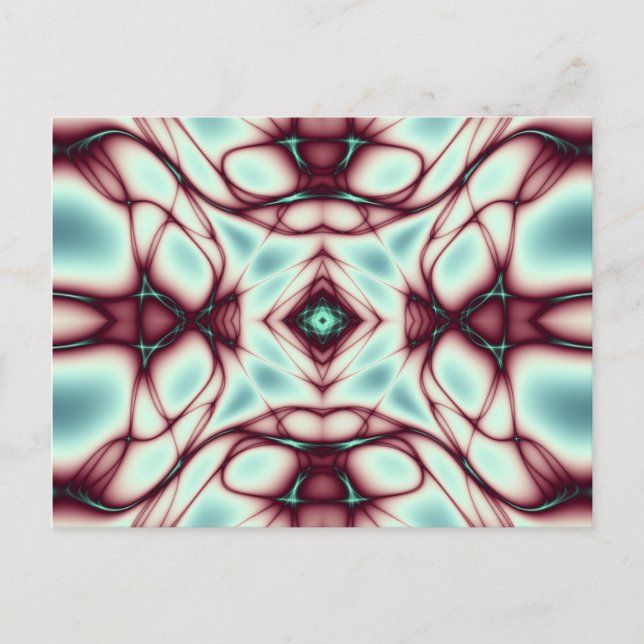 Red Swirls Abstract Art Postcard (Front)
