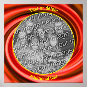 Red Swirls Frame Create Your Own Photo Poster