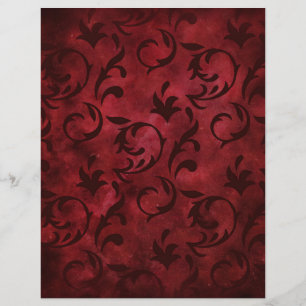 Red Swirls Patterned Scrapbook Paper