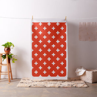 Red Swiss Cross Modern Pattern Fabric