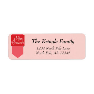 Red Tab Merry Christmas Address label Return Address Label