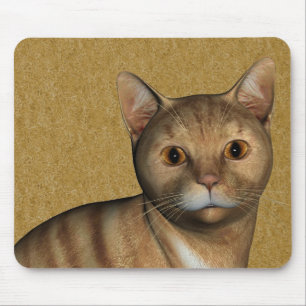 Red Tabby Cat Mouse Pad