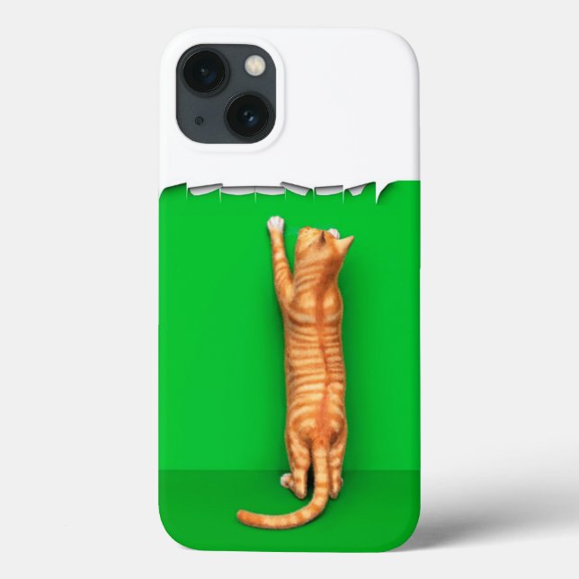 Red tabby cat rips paper Case-Mate iPhone case (Back)