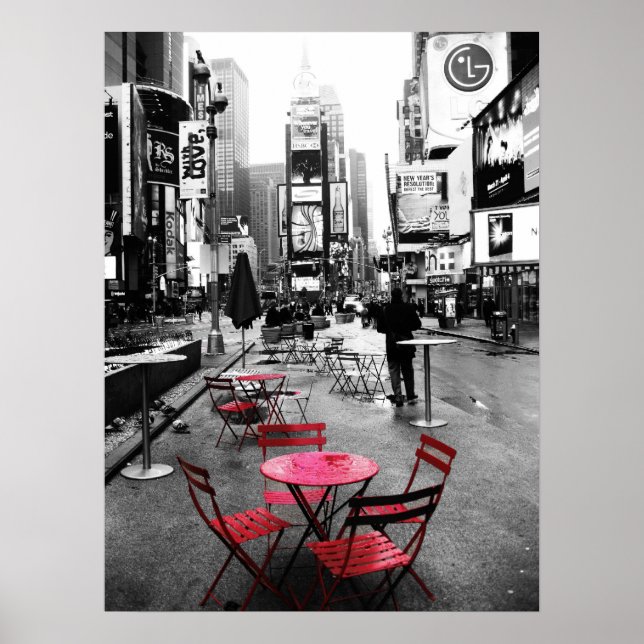 red table in time square poster - standard size (Front)