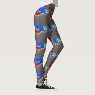 red-tail blue mermaids grey leggings