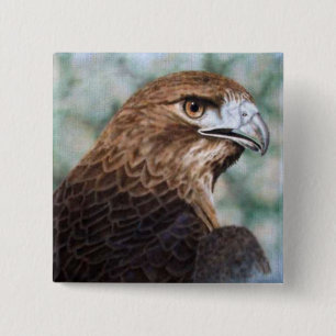 Red-tail Hawk airbrush 15 Cm Square Badge