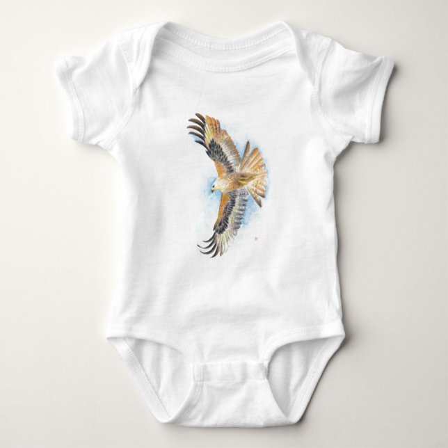 Red Tail Hawk Art Baby Bodysuit (Front)