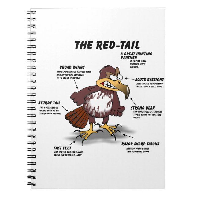 Red-tail Hawk Cartoon Notebook (Front)