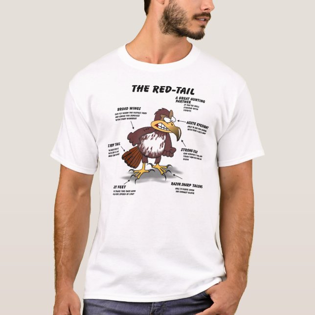 Red-tail Hawk Cartoon T-Shirt (Front)