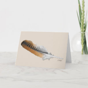 Red-tail Hawk feather Card