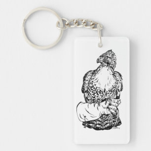 Red-tail Hawk on Glove Key Ring