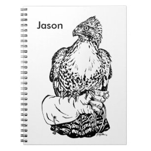 Red-tail Hawk on Glove Notebook