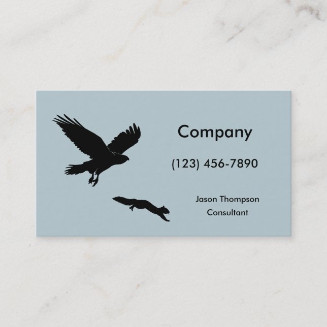 Red tail on squirrel silouette business card (Front)