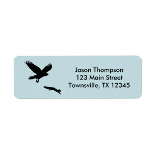 Red tail on squirrel silouette return address label