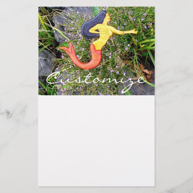 red-tail sirena mermaid stationery (Front)