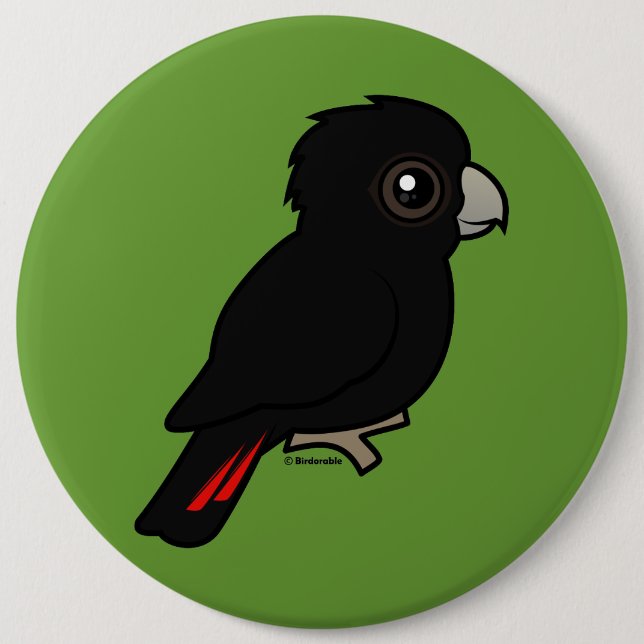 Red-tailed Black Cockatoo 6 Cm Round Badge (Front)