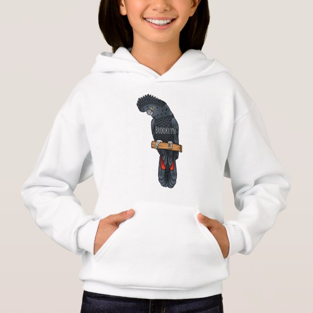Red-tailed black cockatoo bird cartoon (Front)