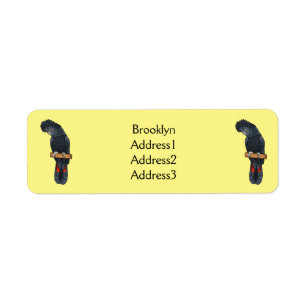 Red-tailed black cockatoo bird cartoon return address label