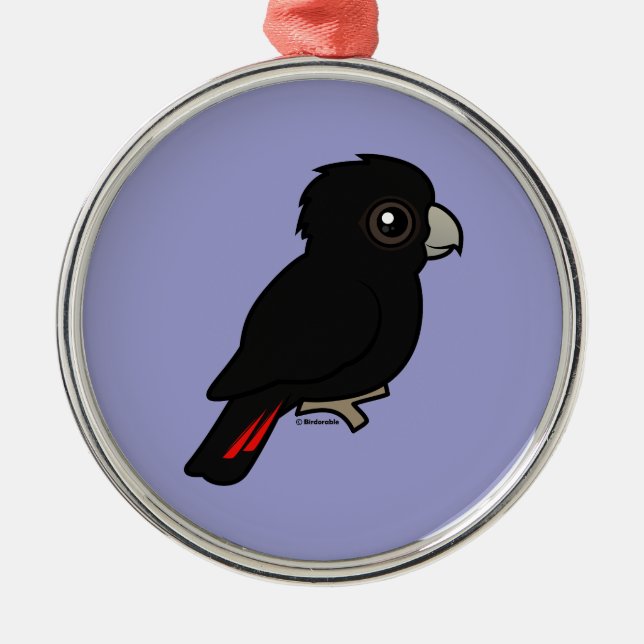 Red-tailed Black Cockatoo Metal Ornament (Front)