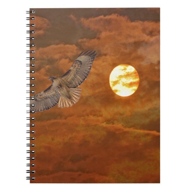 Red Tailed Hawk and Red Skies Notebook (Front)