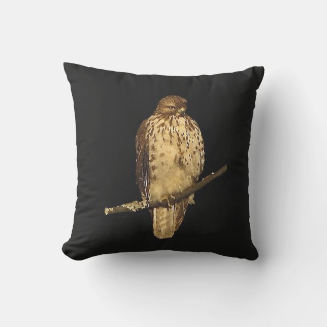 Red-Tailed Hawk Animal Outdoor Pillow (Front)