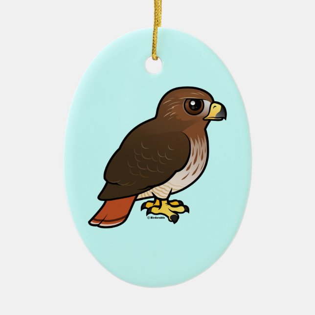 Red-tailed Hawk Ceramic Ornament (Front)